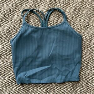 Born Primitive cross back crop tank slate blue size small